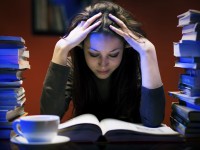 Student Woman Girl Studying Worrying Confused Sad Library Learning Book