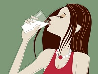 Woman Drinking Milk