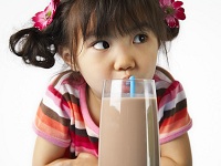 Girl Enjoying Chocolate Milk