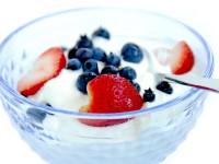 Yogurt Blueberries Strawberries Breakfast Food
